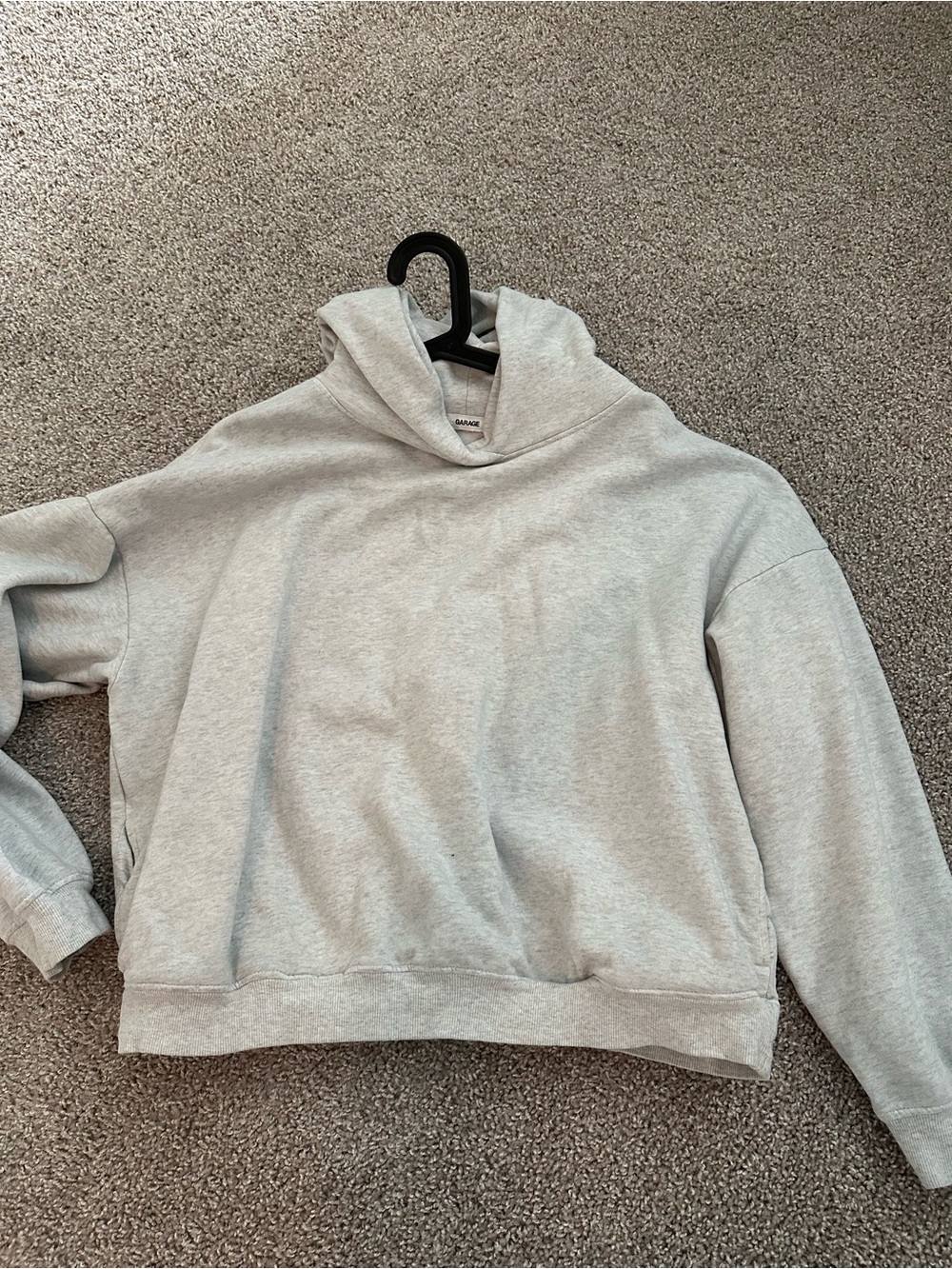 Garage Light Gray oversized Hoodie with side pockets